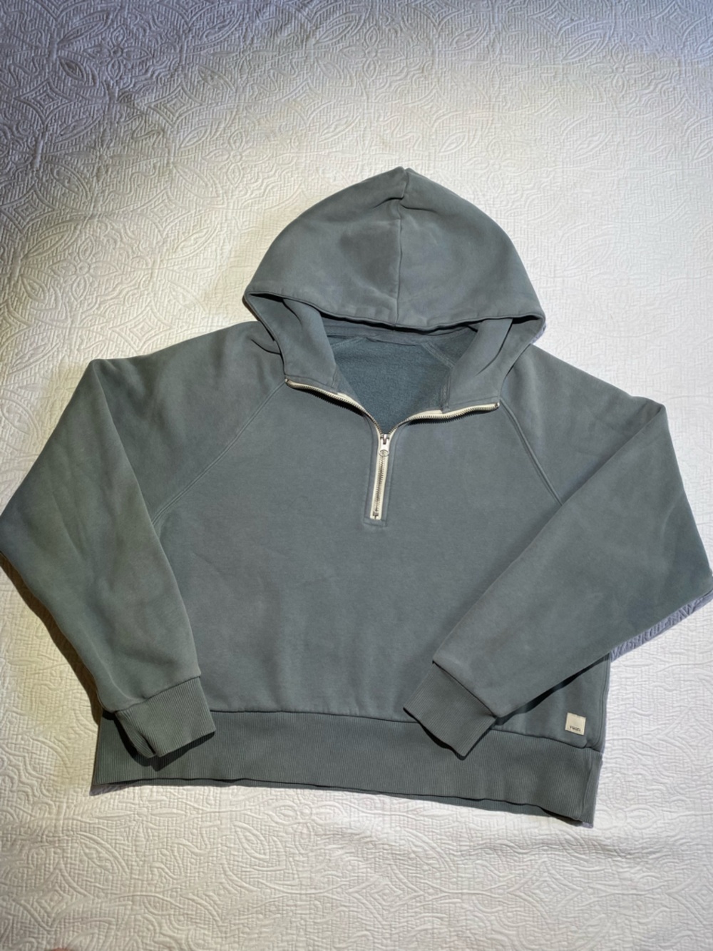 Vuori Half-Zip Hoodie Sweatshirt - Slate Green